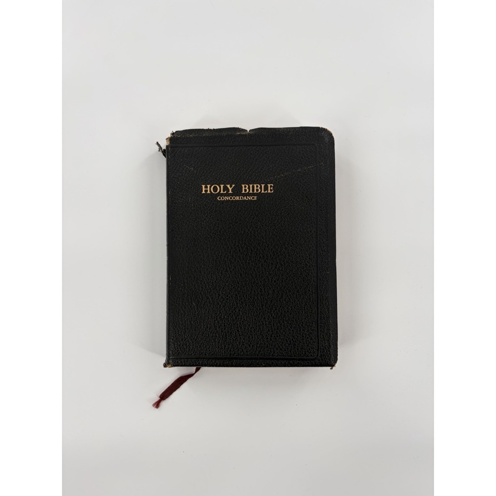 Vintage KJV Holy Bible Genuine Leather World Publishing Concordance Illustrated